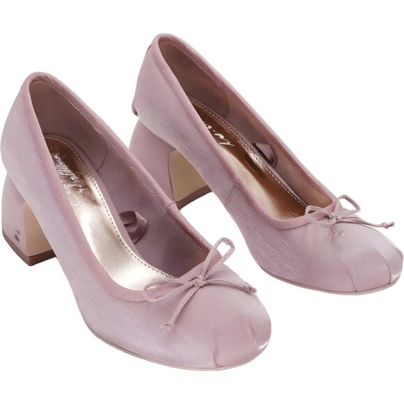 Circus NY Della Block Heel Ballet Pumps Blush Pink Bow Toe Women's US 8M - Picture 4 of 6